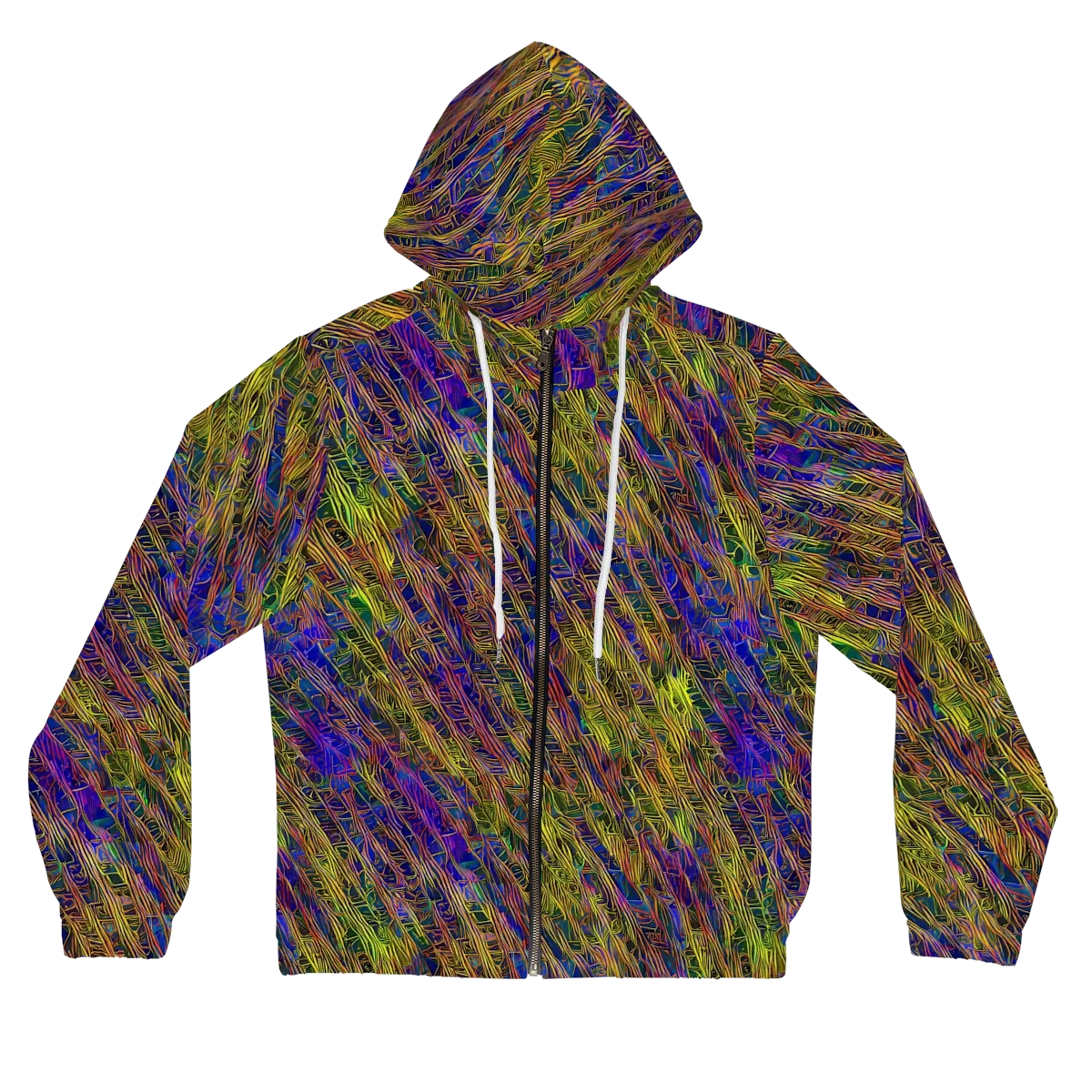 Cobalt Maze on Women's Full-Zip Hoodie — Front