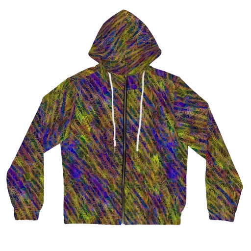 Cobalt Maze on a Women's Full-Zip Hoodie