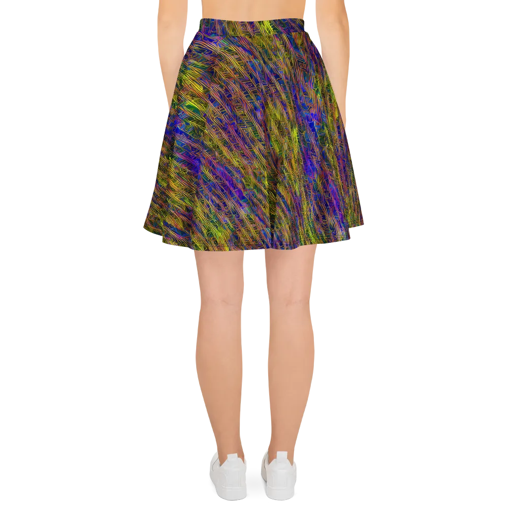 Cobalt Maze on Skater Skirt — Back