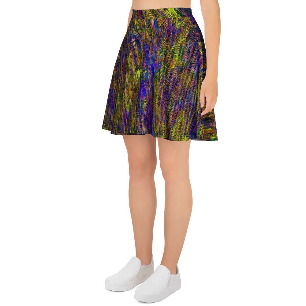 Cobalt Maze on Skater Skirt — Left