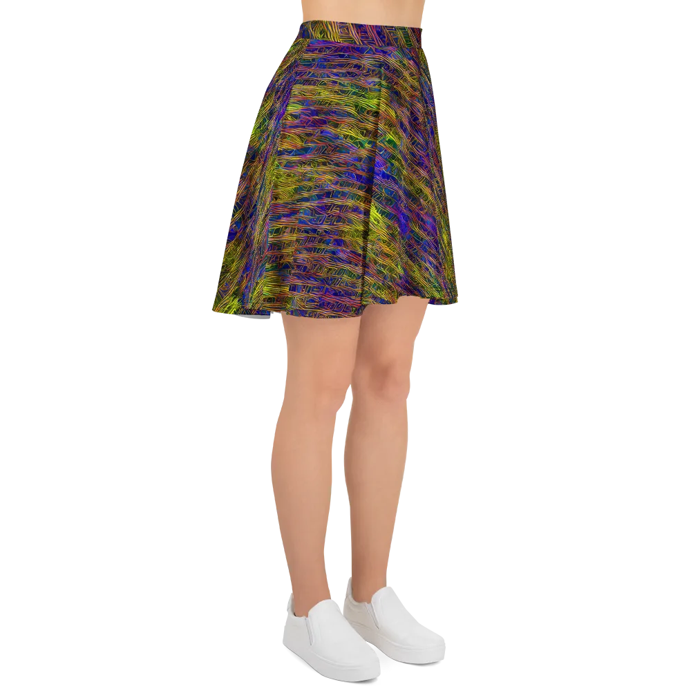 Cobalt Maze on Skater Skirt — Right