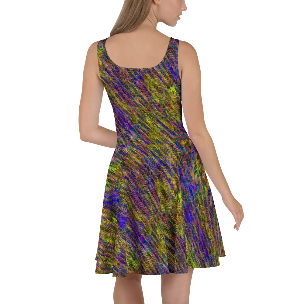 Cobalt Maze on Skater Dress — Back