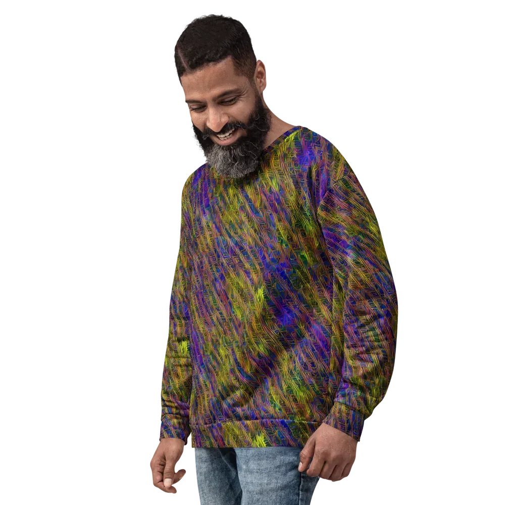 Cobalt Maze on Sweatshirt — Left Front