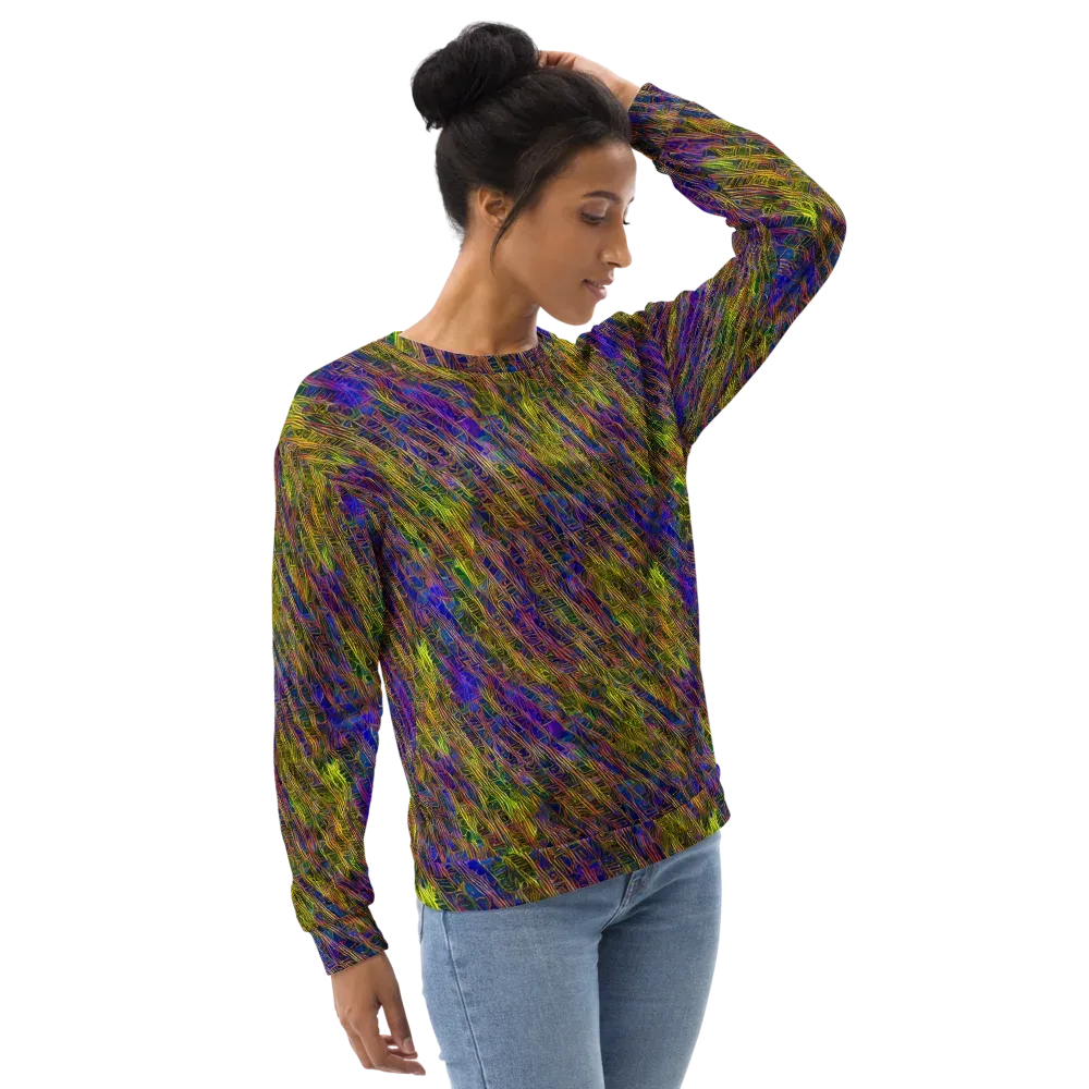 Cobalt Maze on Sweatshirt — Right Front