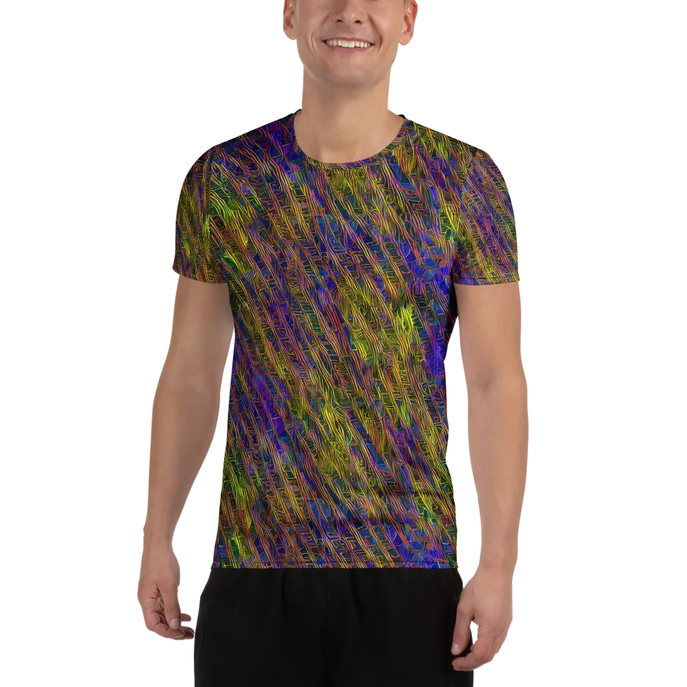 Cobalt Maze on Men's Athletic T-Shirt — Front