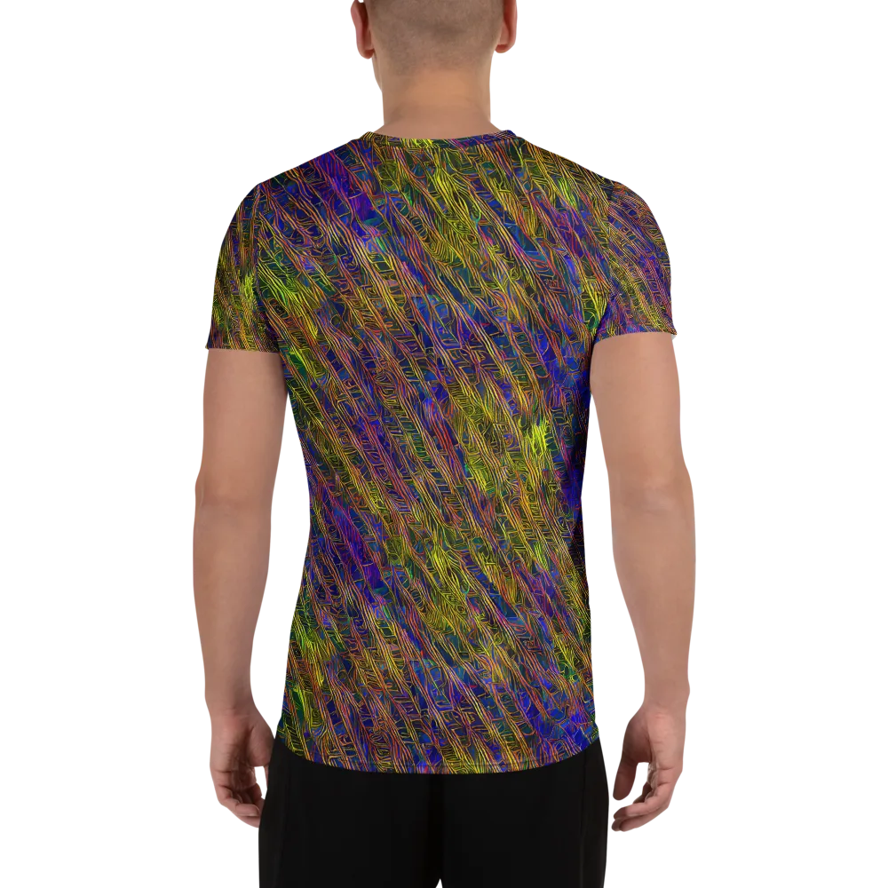 Cobalt Maze on Men's Athletic T-Shirt — Back