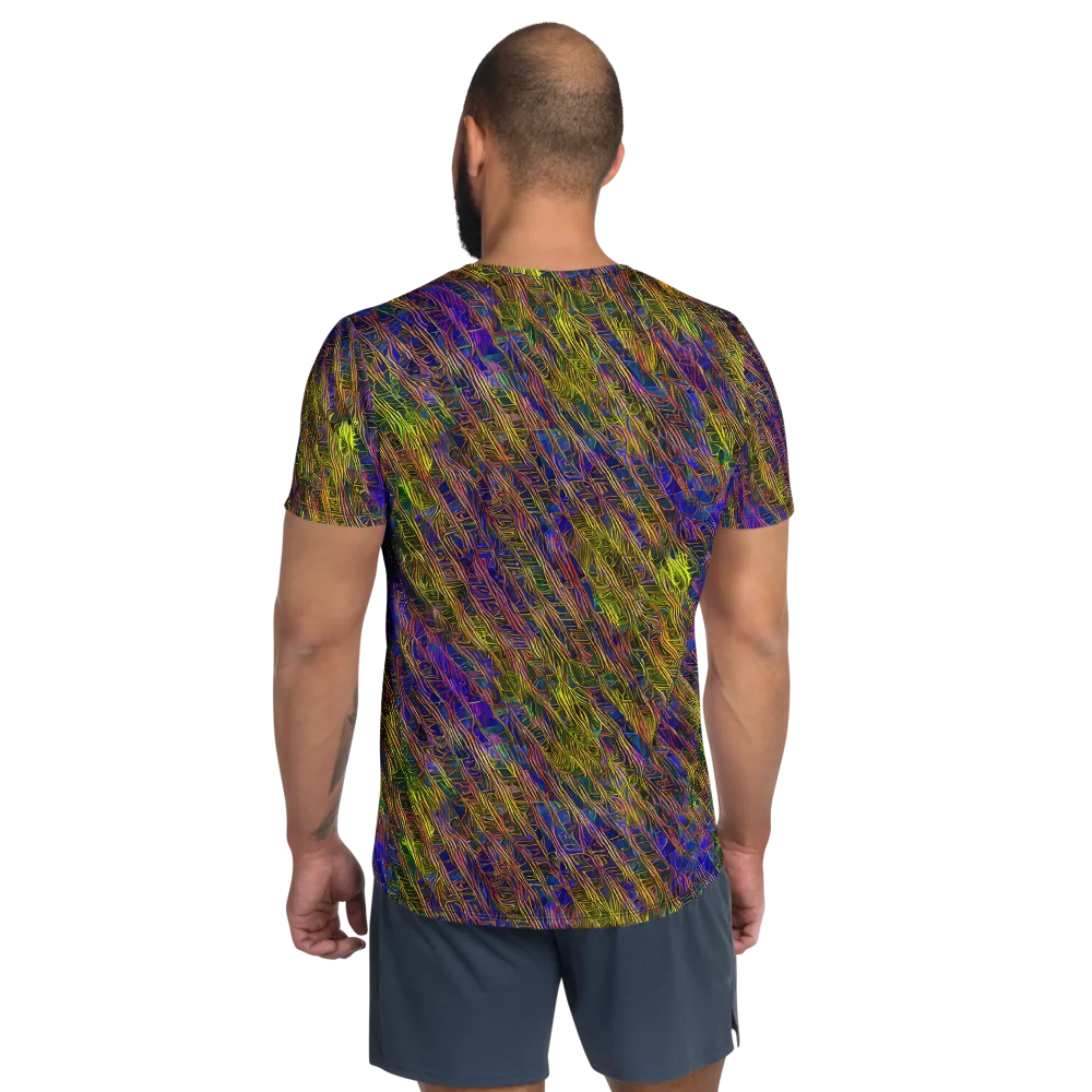 Cobalt Maze on Men's Athletic T-Shirt — Back