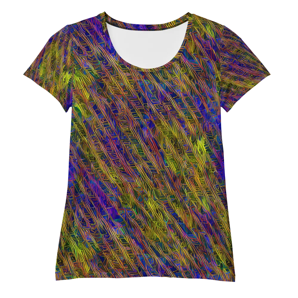 Cobalt Maze on Women's Athletic T-Shirt — Front