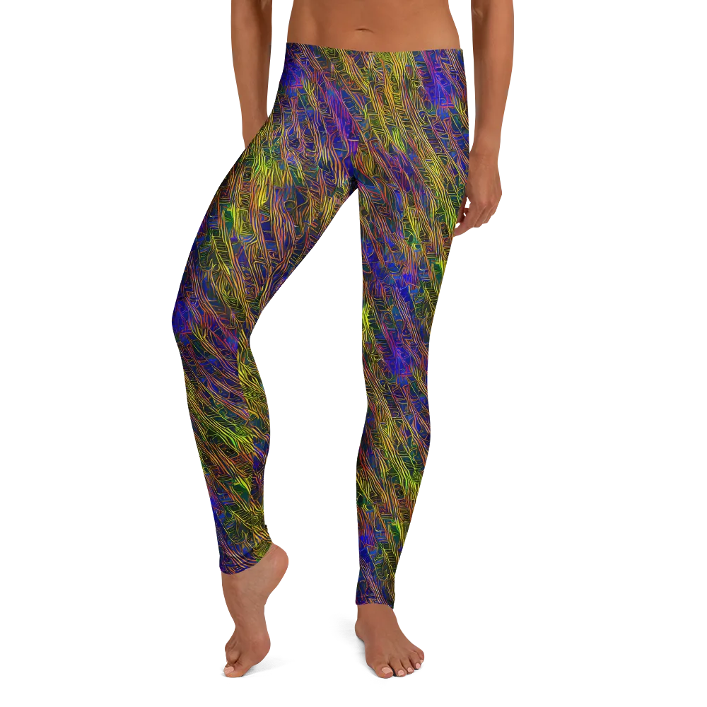 Cobalt Maze on Leggings — Front