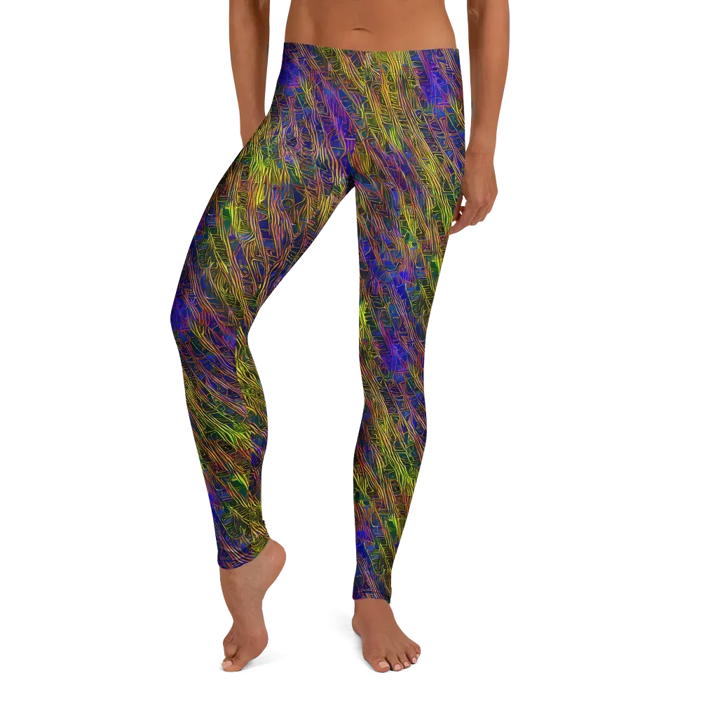 Cobalt Maze on Leggings — Front