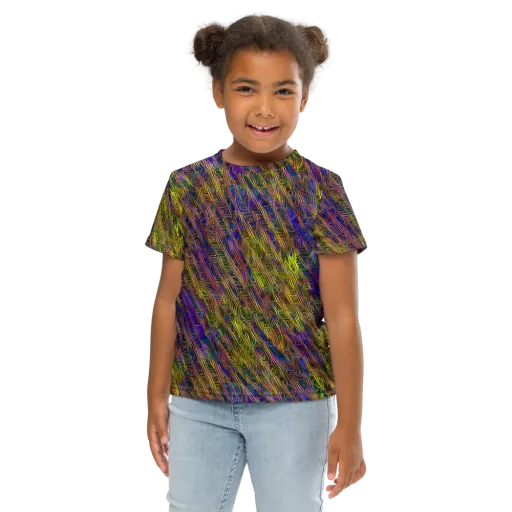 Cobalt Maze on a Kids Crew Neck T-Shirt