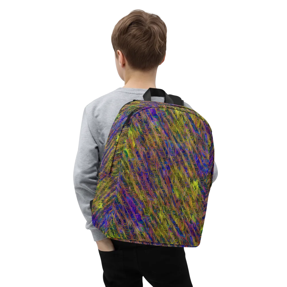 Cobalt Maze on Minimalist Backpack — Zoomed-in