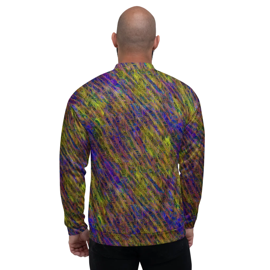 Cobalt Maze on Bomber Jacket — Back