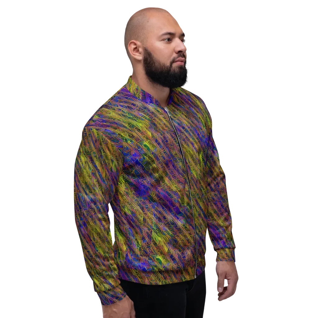 Cobalt Maze on Bomber Jacket — Right