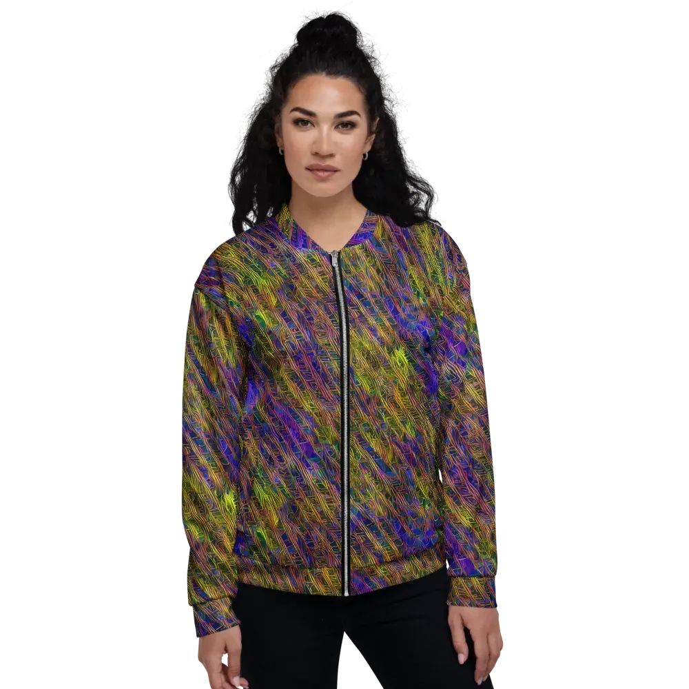 Cobalt Maze on Bomber Jacket — Front