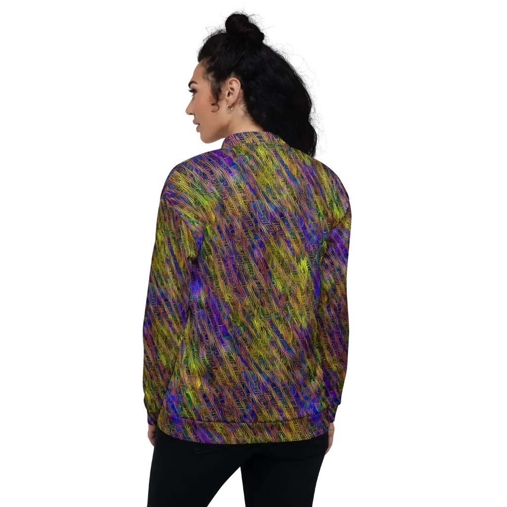 Cobalt Maze on Bomber Jacket — Back