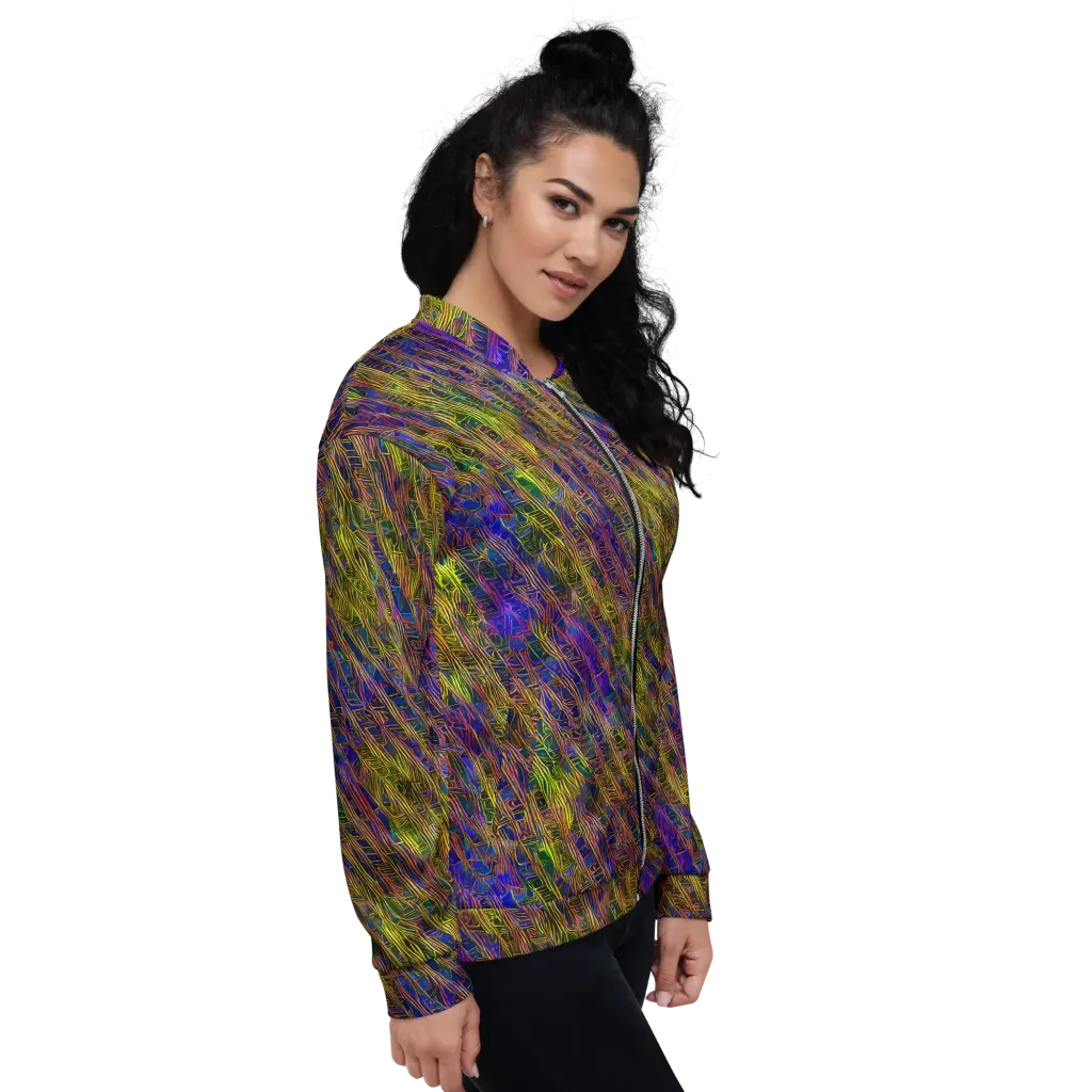 Cobalt Maze on Bomber Jacket — Right