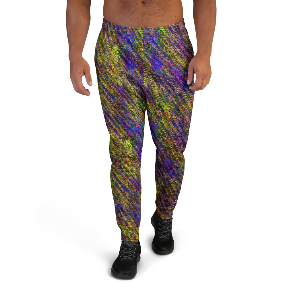 Cobalt Maze on Men's Joggers — Front