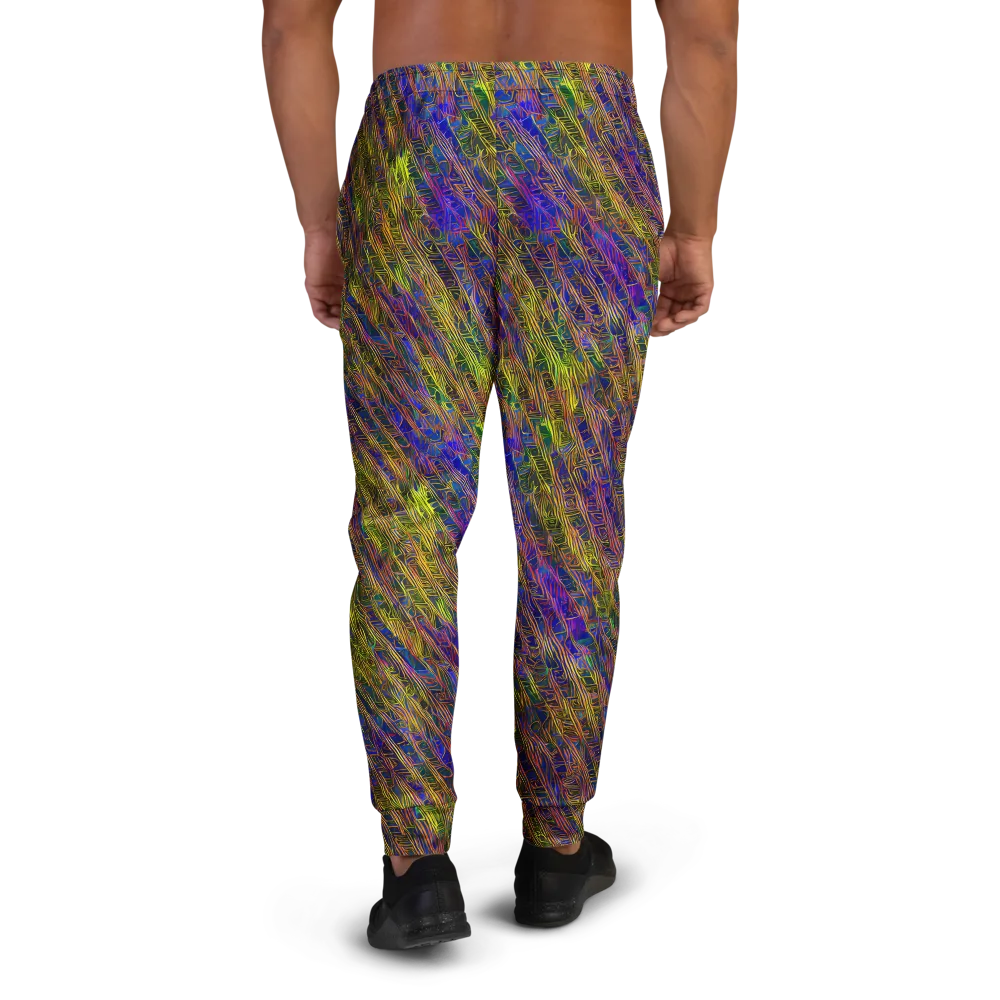 Cobalt Maze on Men's Joggers — Back