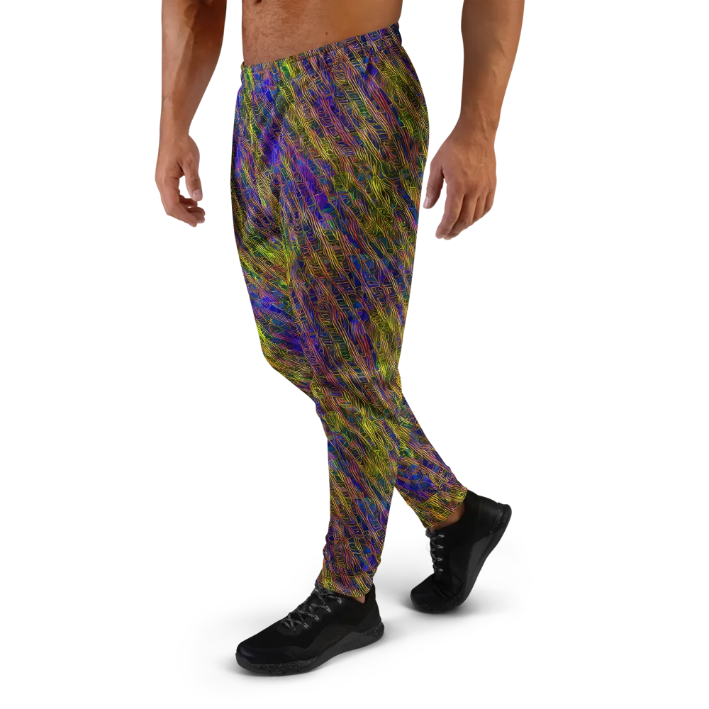 Cobalt Maze on Men's Joggers — Left