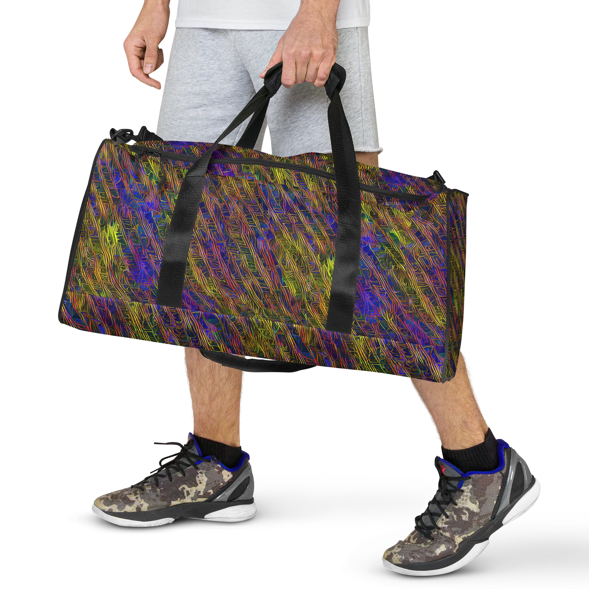 Cobalt Maze on Duffle Bag — Front