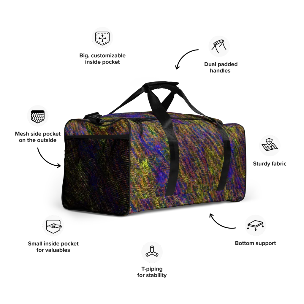 Cobalt Maze on Duffle Bag — Right Front