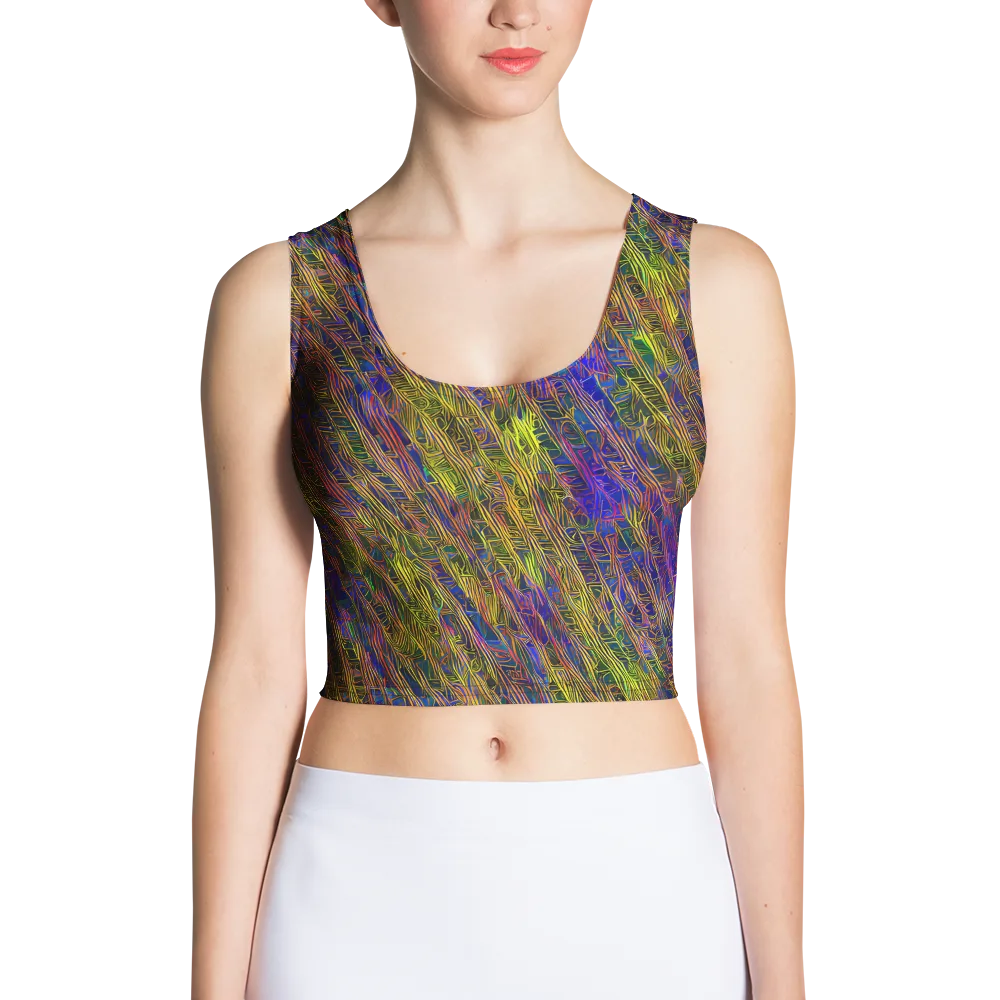 Cobalt Maze on Crop Top — Front
