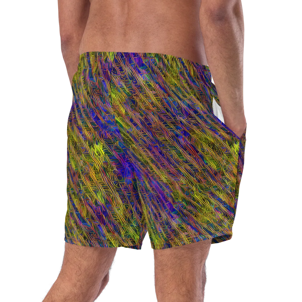 Cobalt Maze on Swim Trunks — Right Back