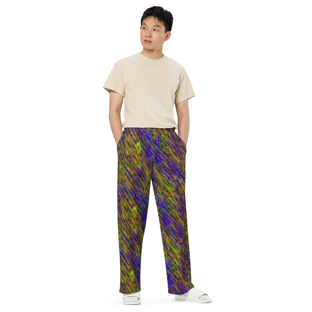 Cobalt Maze on Wide-Leg Pants — Front