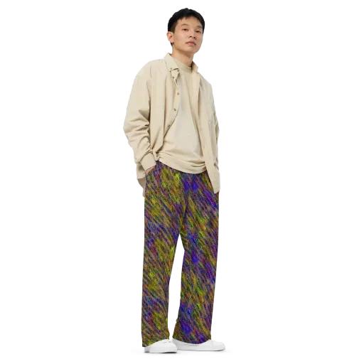 Cobalt Maze on a Wide-Leg Pants