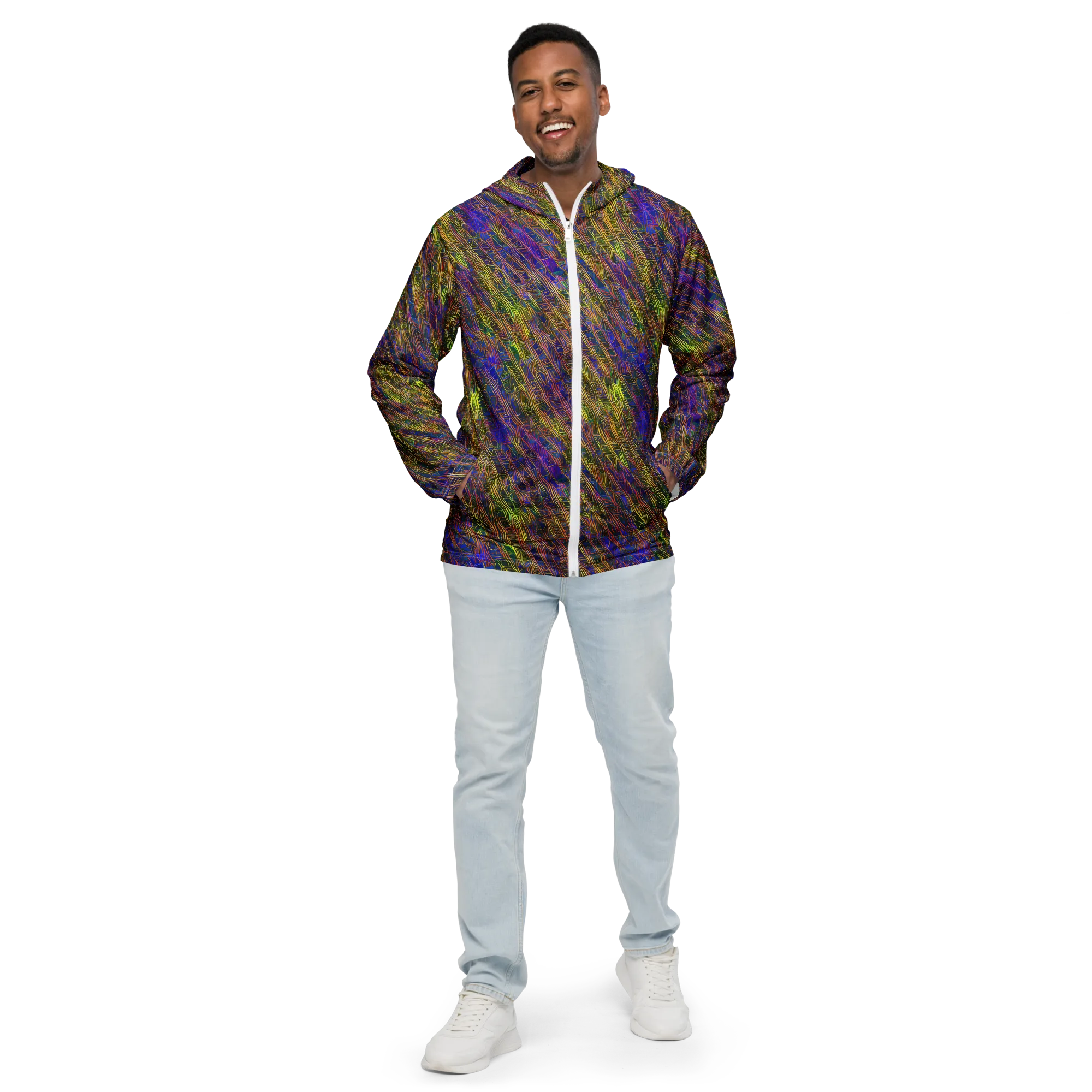 Cobalt Maze on Men's Windbreaker — Front