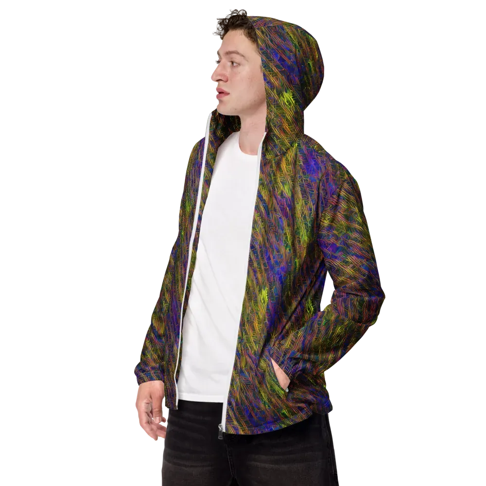 Cobalt Maze on Men's Windbreaker — Left Front