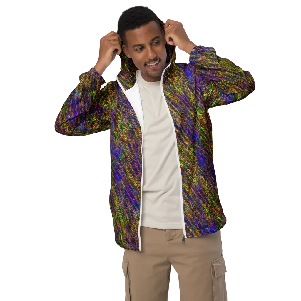 Cobalt Maze on Men's Windbreaker — Front