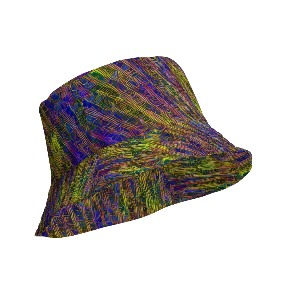 Cobalt Maze on Reversible Bucket Hat — Product details Outside