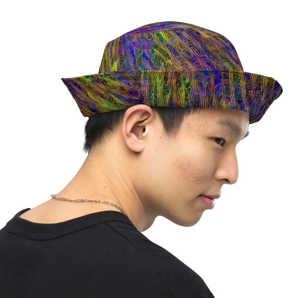 Cobalt Maze on Reversible Bucket Hat — Right Outside