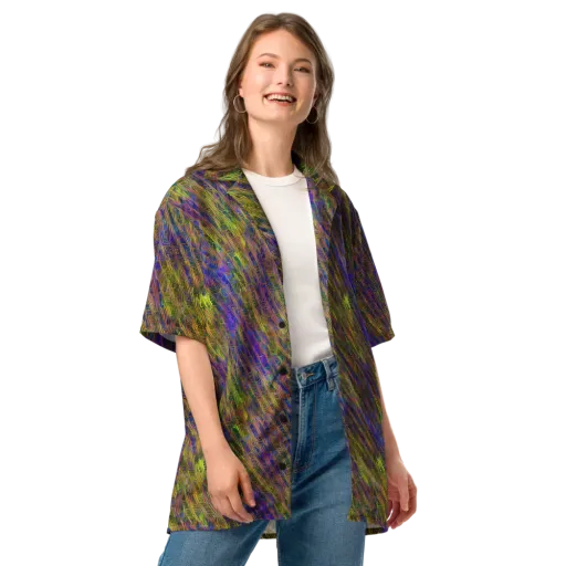 Cobalt Maze on a Button Shirt