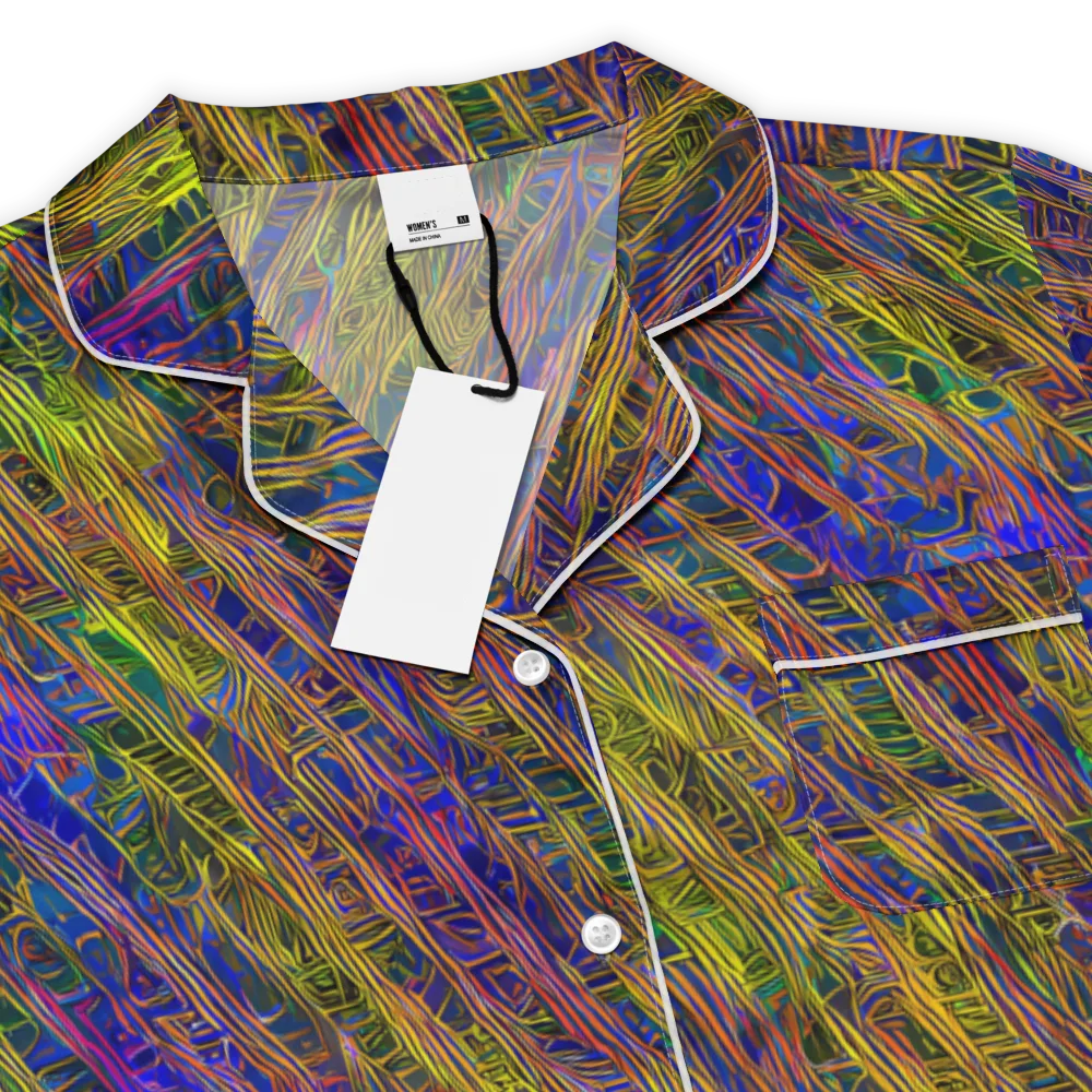 Cobalt Maze on Women's Short Sleeve Pajama Top — Product details