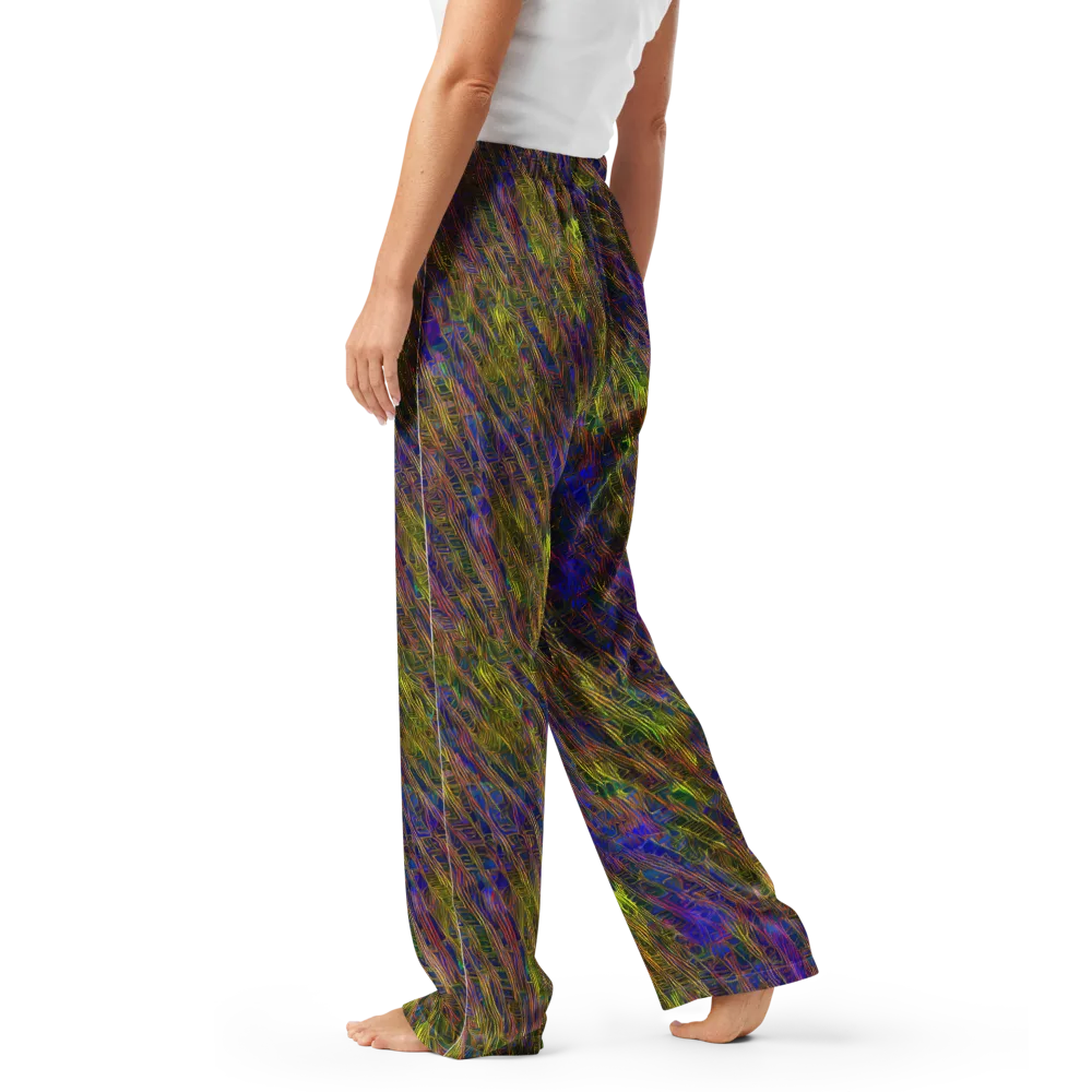 Cobalt Maze on Women's Pajama Pants — Left