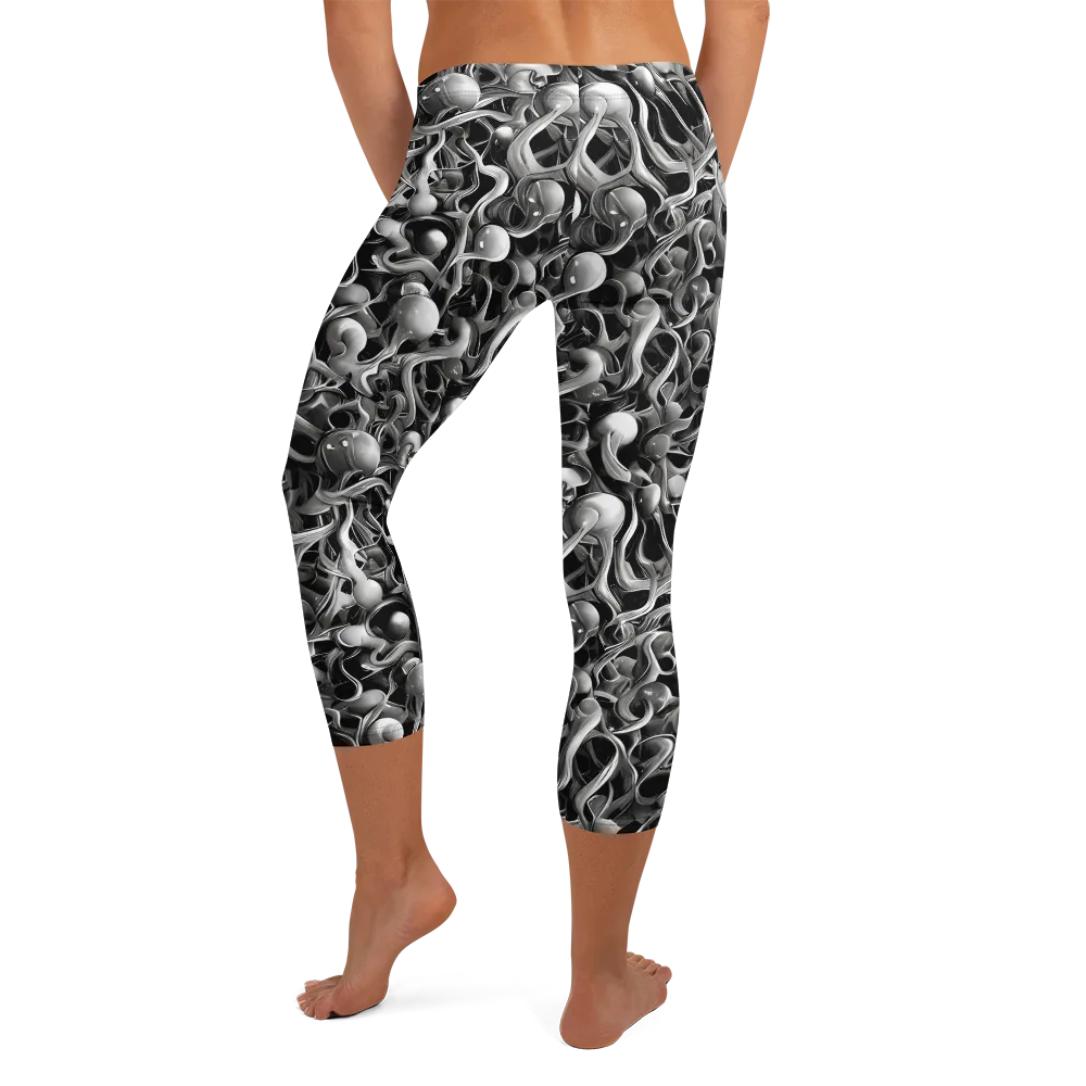 Fluid Monochrome on Capri Leggings — Back