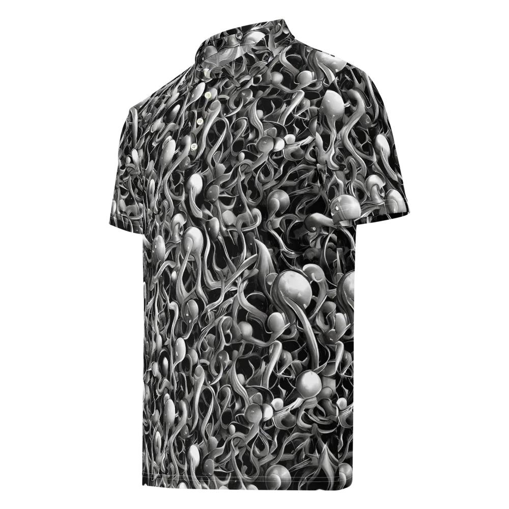 Fluid Monochrome on Men's Slim Fit Polo Shirt — Left Front