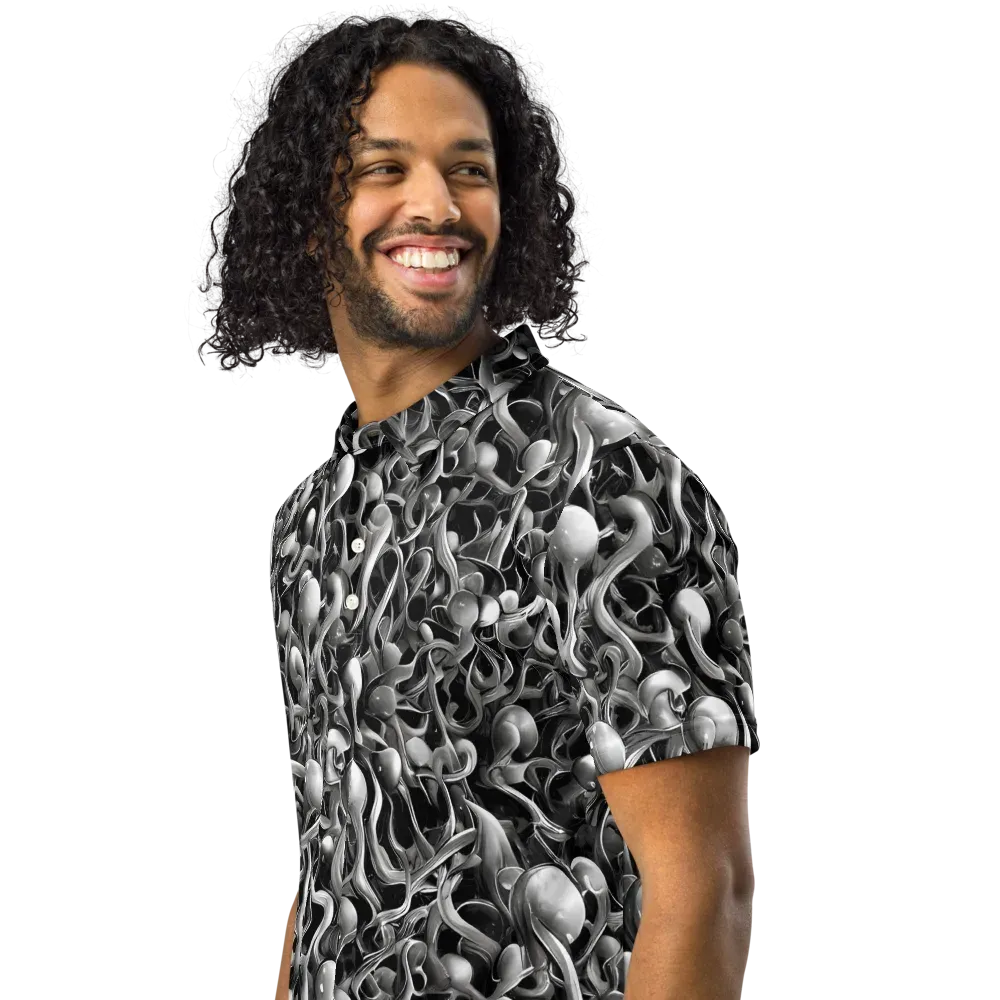 Fluid Monochrome on Men's Slim Fit Polo Shirt — Left Front