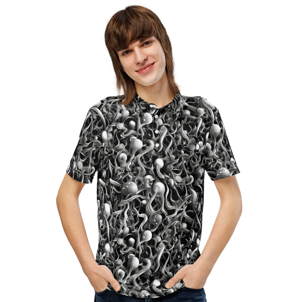 Fluid Monochrome on Men's Slim Fit Polo Shirt — Front