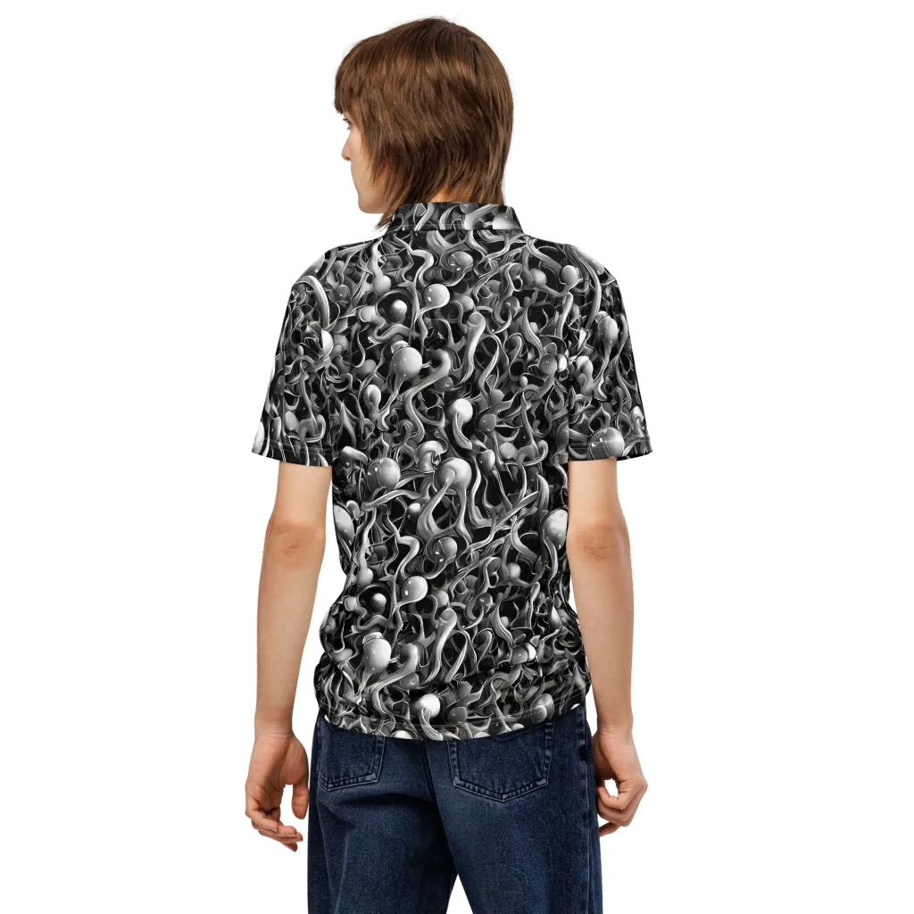 Fluid Monochrome on Men's Slim Fit Polo Shirt — Back