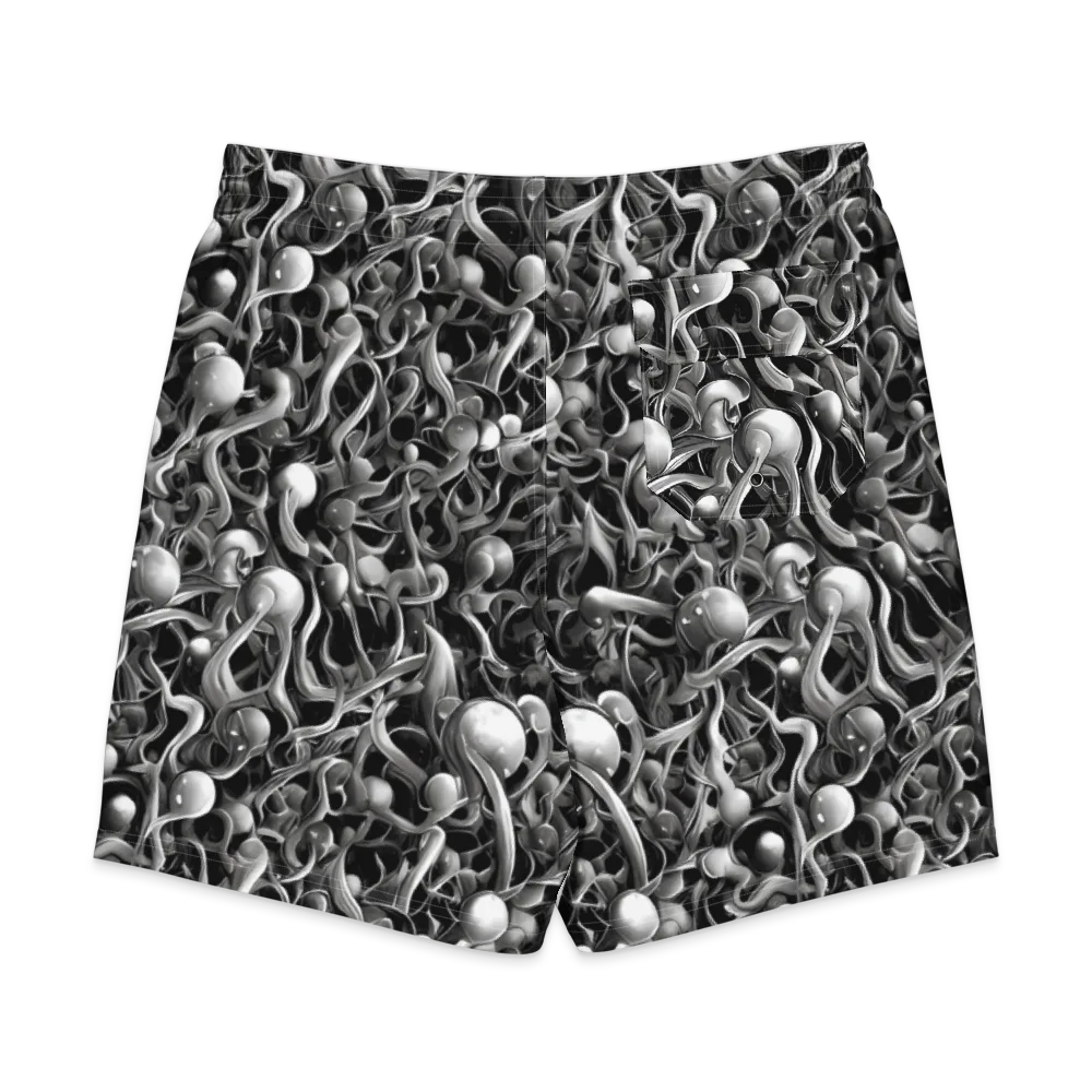 Fluid Monochrome on Men's Board Shorts — Back