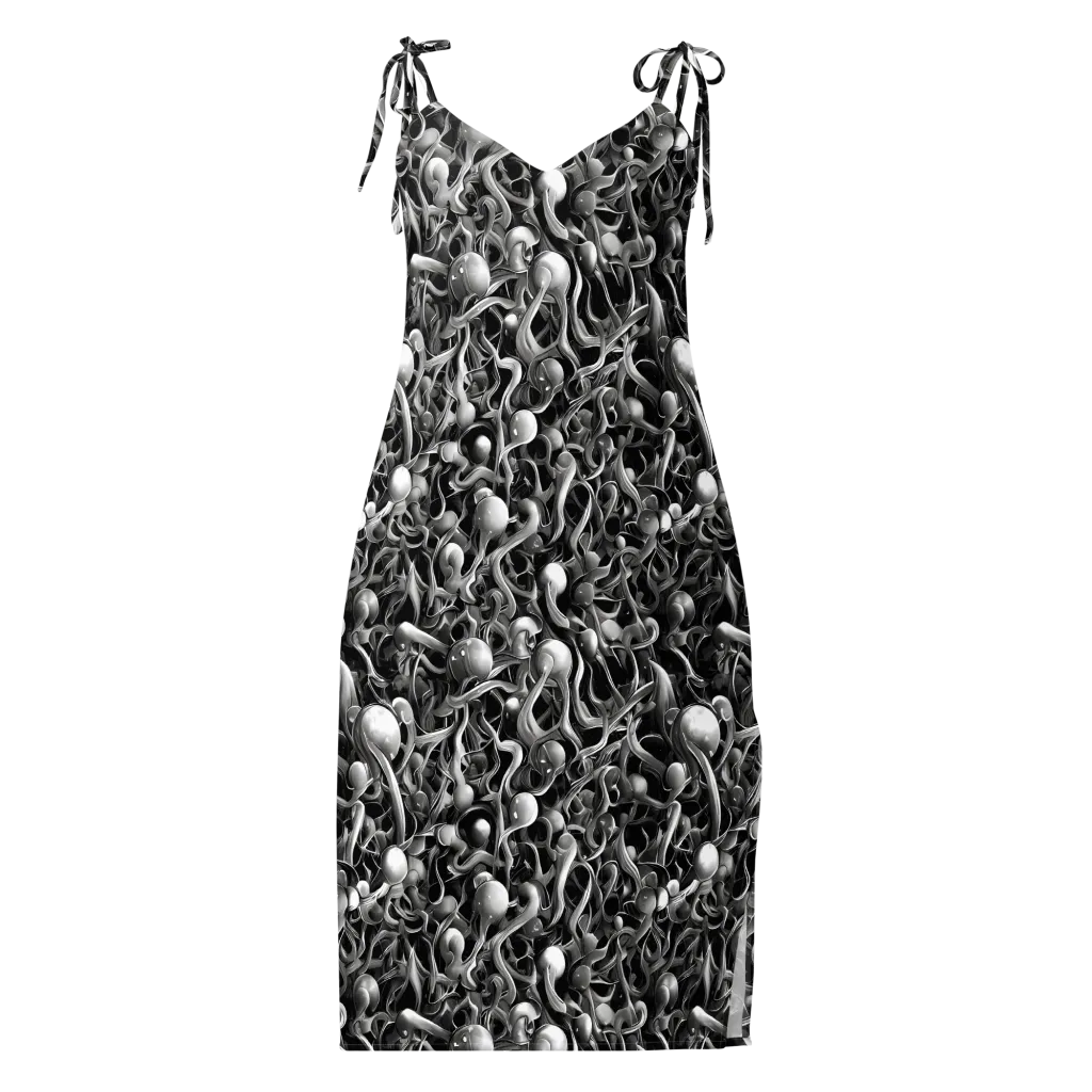 Fluid Monochrome on Slip Dress — Front