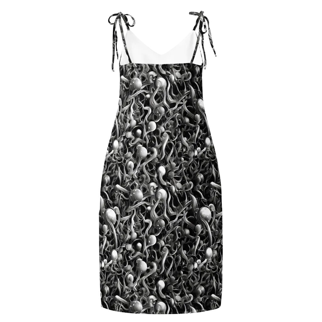 Fluid Monochrome on Slip Dress — Back