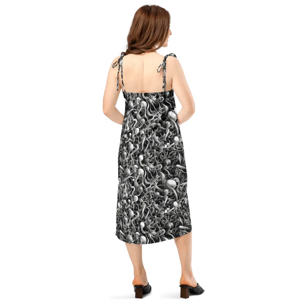 Fluid Monochrome on Slip Dress — Back