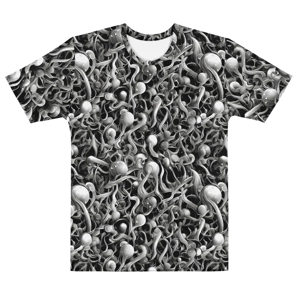 Fluid Monochrome on Men's Cotton Crew Neck T-Shirt — Front