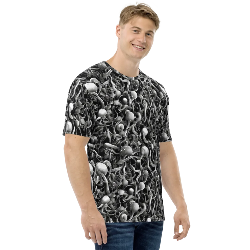 Fluid Monochrome on Men's Crew Neck T-Shirt — Right