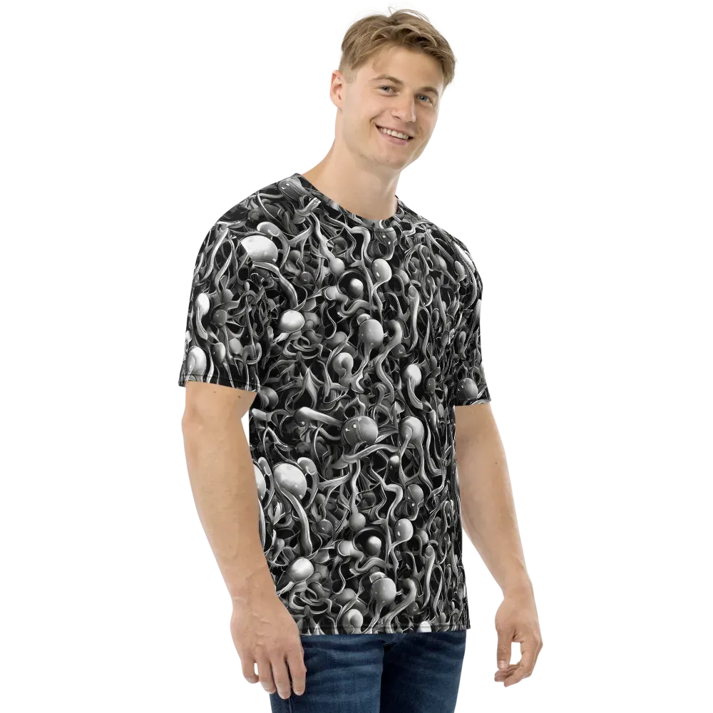 Fluid Monochrome on Men's Crew Neck T-Shirt — Right